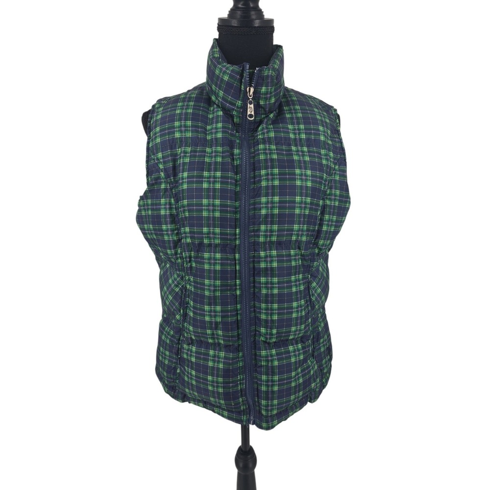 US Polo Assn. Women's Puffer Vest Size Medium‎ Green Pink Large Pony Quilted